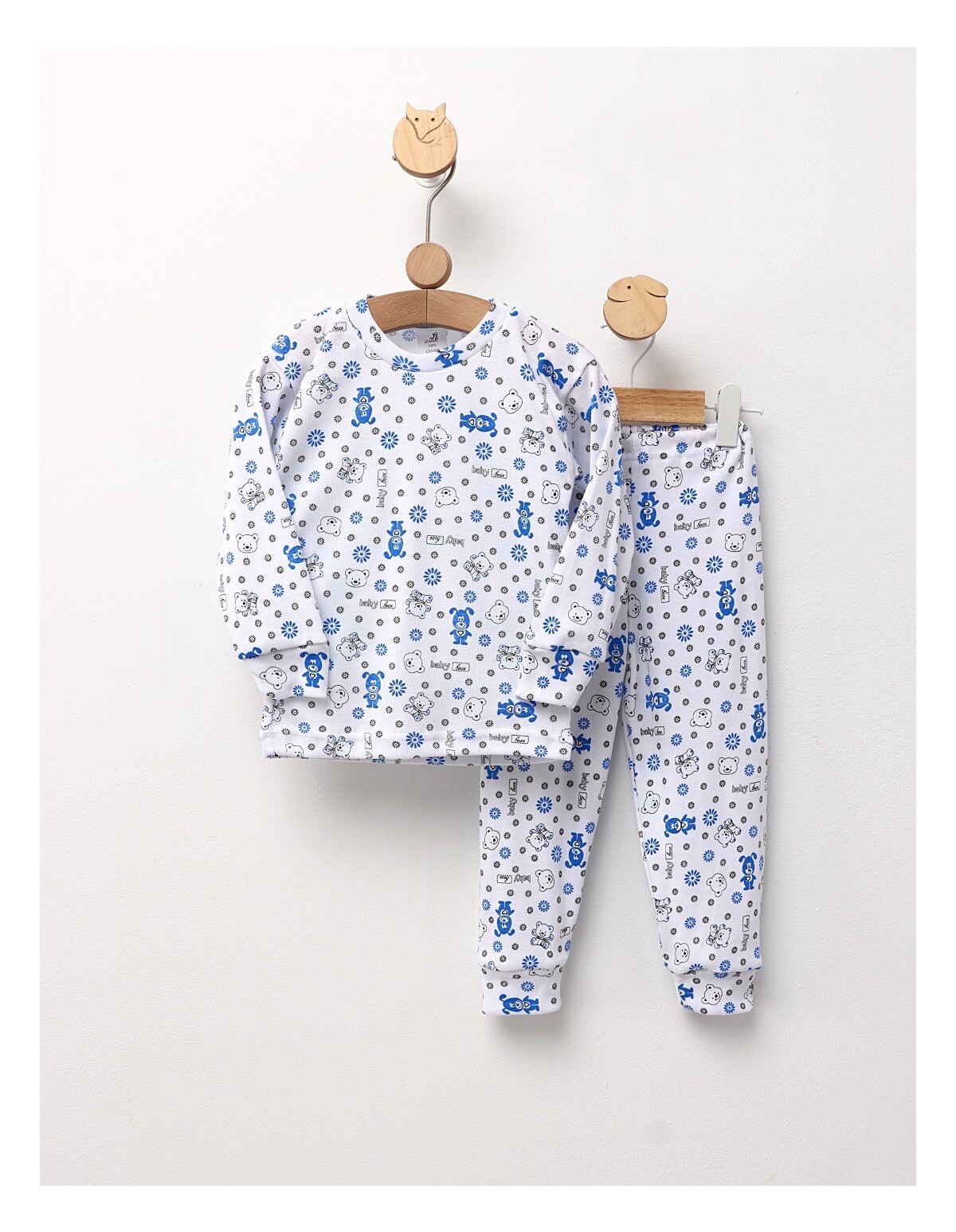 Pijama bbc ML Romania, Baby Bear, alb-albastru