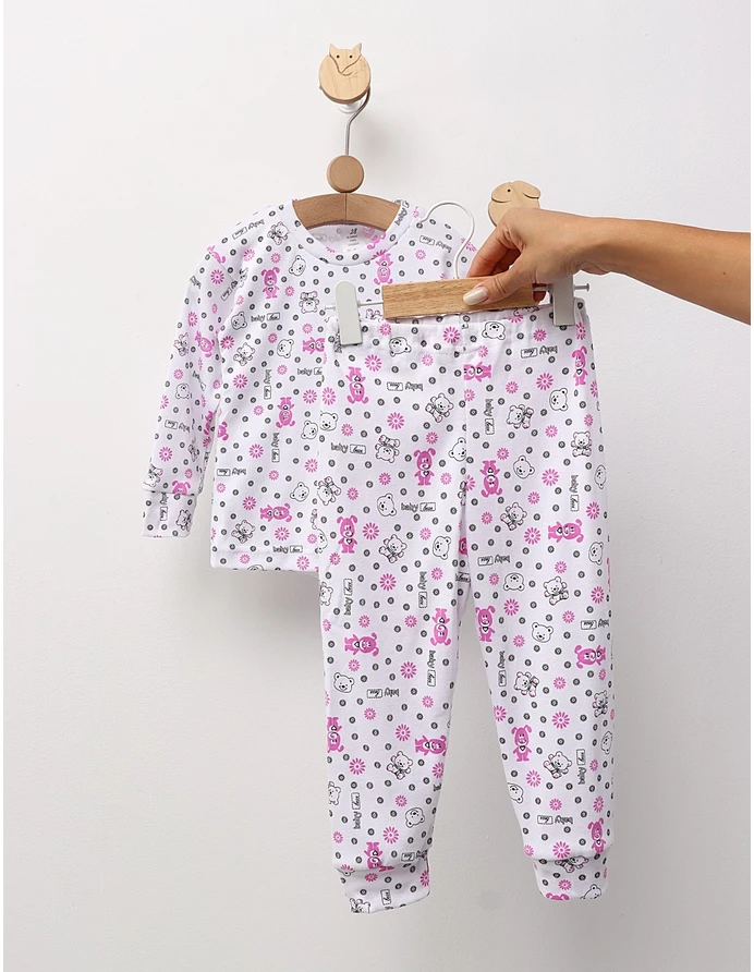 Pijama bbc ML Romania, Baby Bear, alb-roz picture - 3
