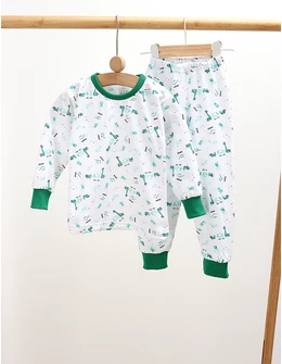 Pijama bbc ML Romania, Cute Animal, alb-verde 98 (24-36 luni)