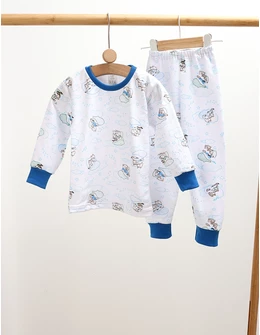 Pijama bbc ML Romania, Mama Bear, alb-albastru 98 (24-36 luni)
