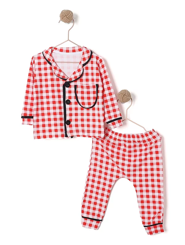 Pijama carouri 2 piese model rosu