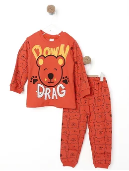 Pijama DOWN DRAG model caramiziu 1