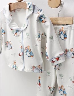 Pijama Familia Iepurasilor, alb-albastru