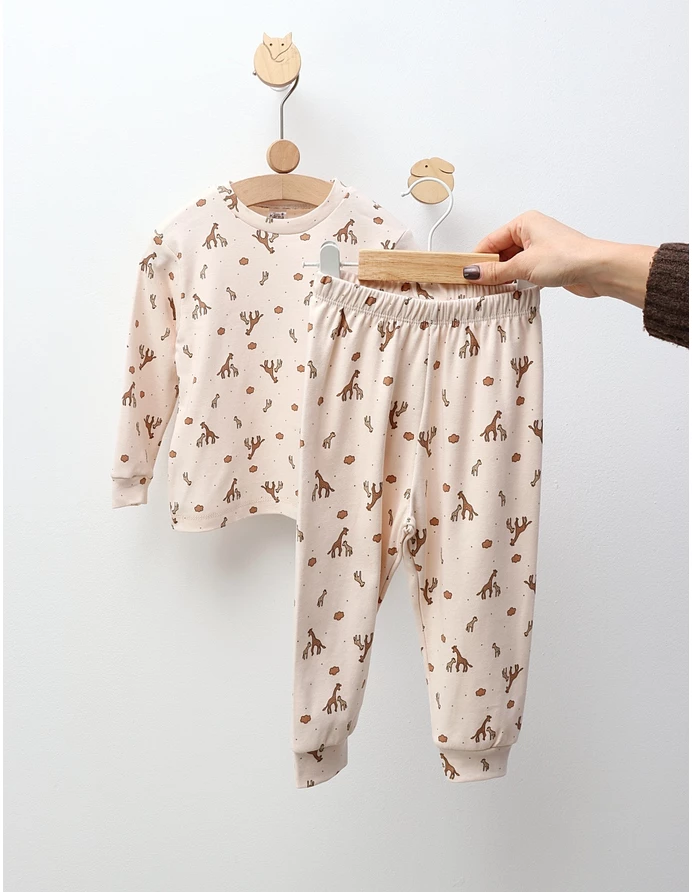 Pijama Familie Girafe, model crem picture - 3