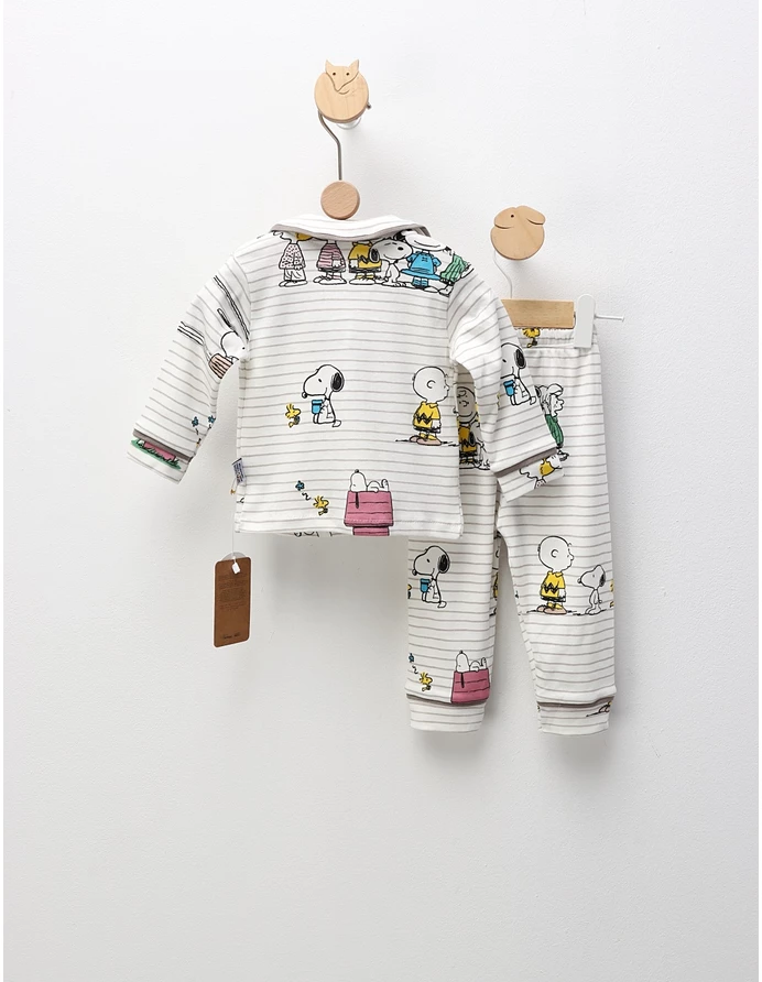 Pijama imprimata Snoopy si Charlie, alb-gri picture - 4