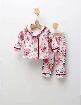 Pijama imprimata Trandafiri, cu mov