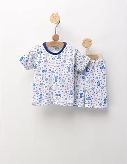 Pijama MS imprimata Baby Bear, cu albastru