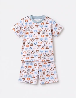 Pijama MS imprimata Catelusi, multicolor