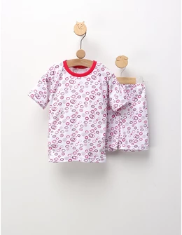 Pijama MS imprimata Circle, cu ciclam