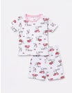 Pijama MS imprimata Love Cats rosu-roz picture - 1