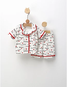 Pijama MS, Love Mom and Dad, alb-rosu
