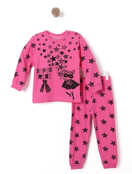 Pijama SUPER STAR GIRL model ciclam 1