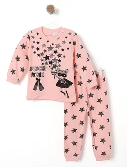 Pijama SUPER STAR GIRL model coral 1