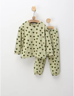 Pijama verde inimi, premium