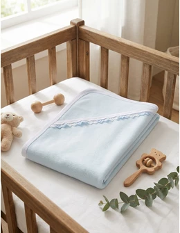 Păturică polar albastră pentru bebeluși MiniKids, 75x75 cm