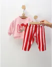 Compleu cu bluza si pantaloni Cherry, roz-rosu picture - 4