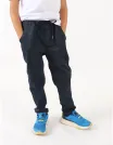 Pantaloni tercot uniforma slim, bleumarin picture - 1