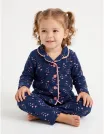 Pijama bleumarin cu inimioare coral picture - 1