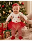 Rochita stil body+Pantalon+Betita Craciun alb-rosu picture - 1