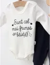 Set 3 piese Sunt Cel Mai Frumos Baietel, bleumarin picture - 3