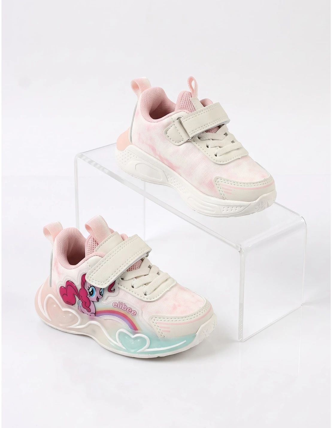 Adidasi Clibee cu luminite Arya, alb