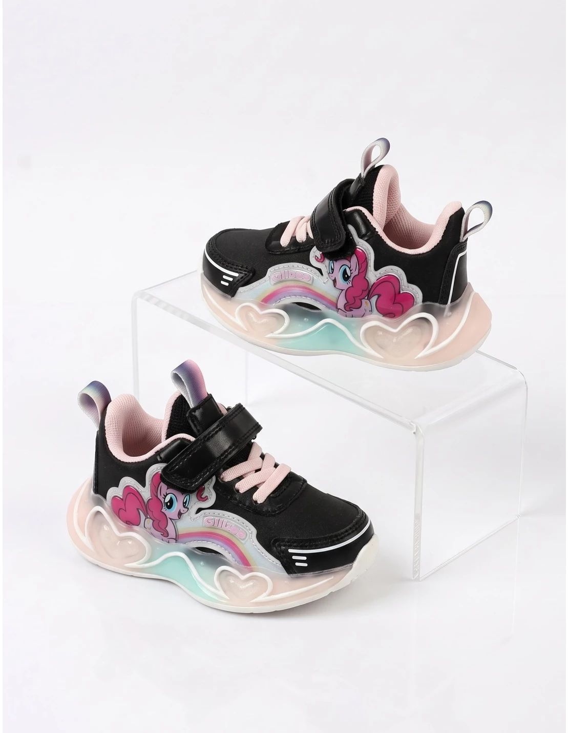 Adidasi Clibee cu luminite Arya, negru