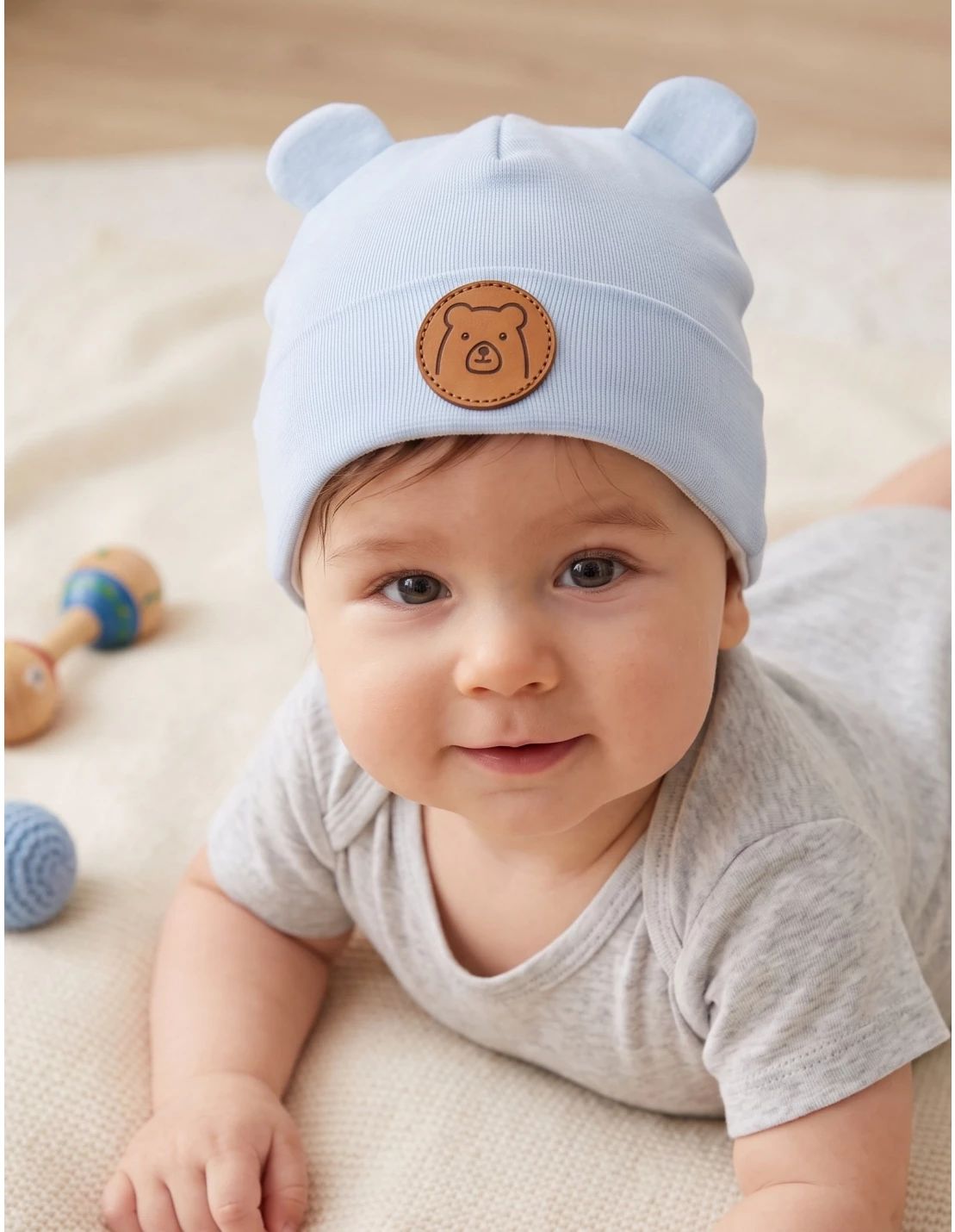 Caciulita baby urs, model blue