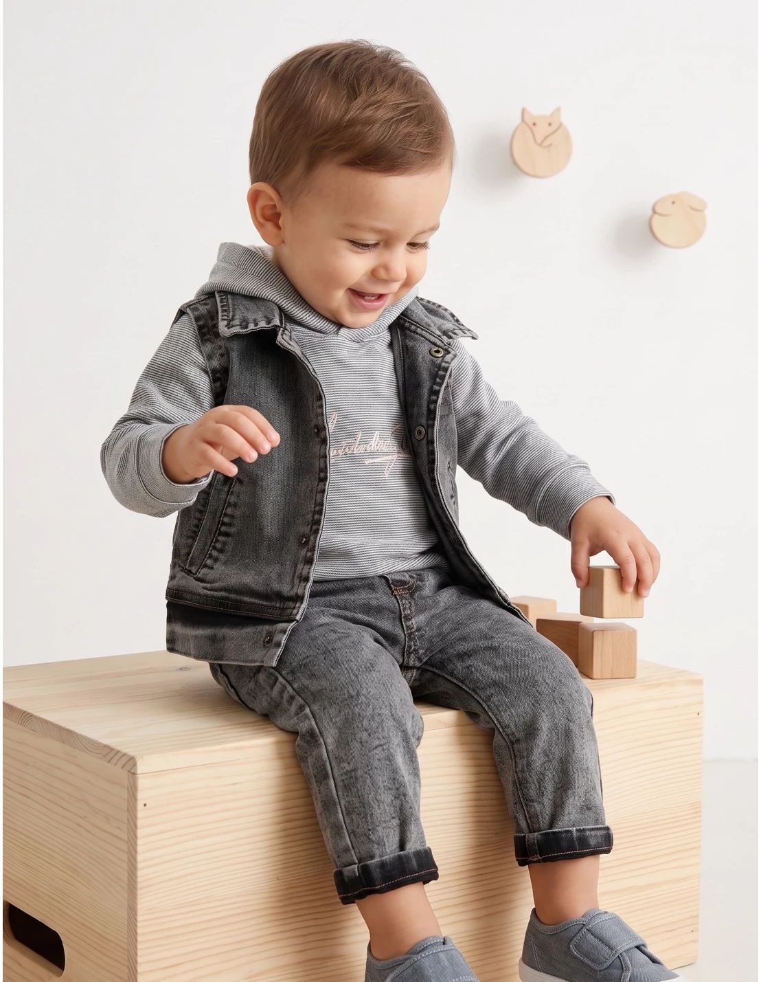 Compleu blug, Denim Style, cu negru