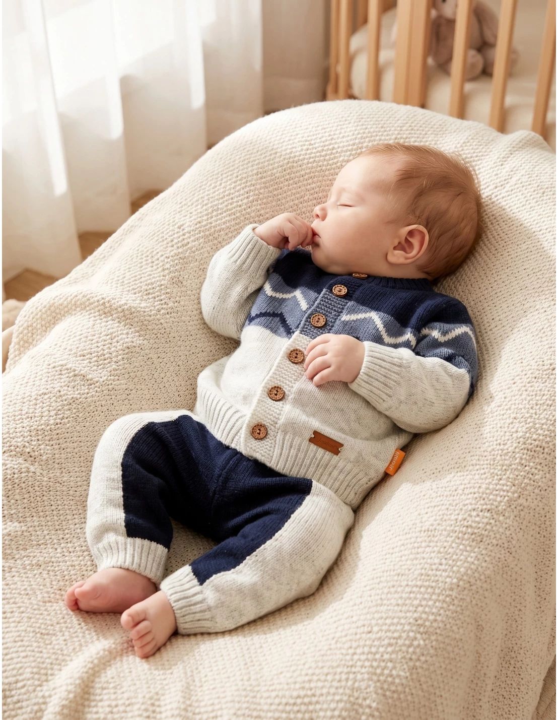 Compleu croset acrilic, Jojomini Kids, cu albastru