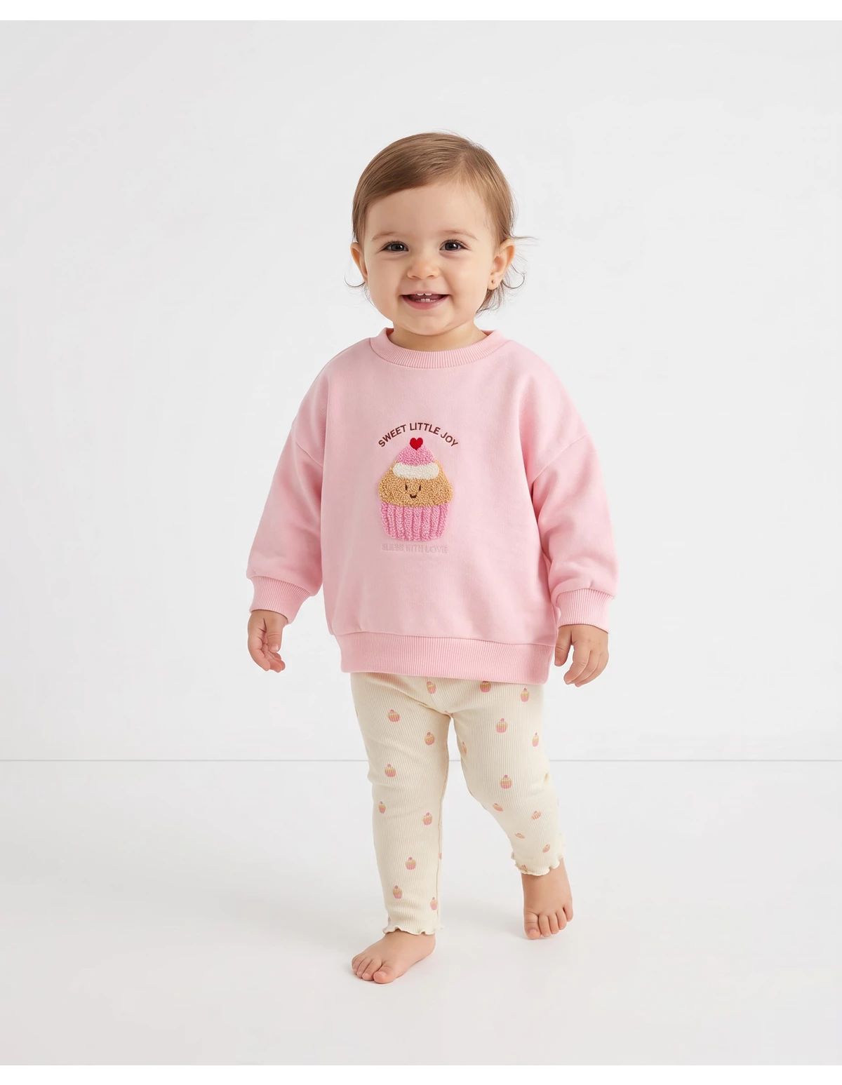 Compleu Sweet Little Joy, roz-crem