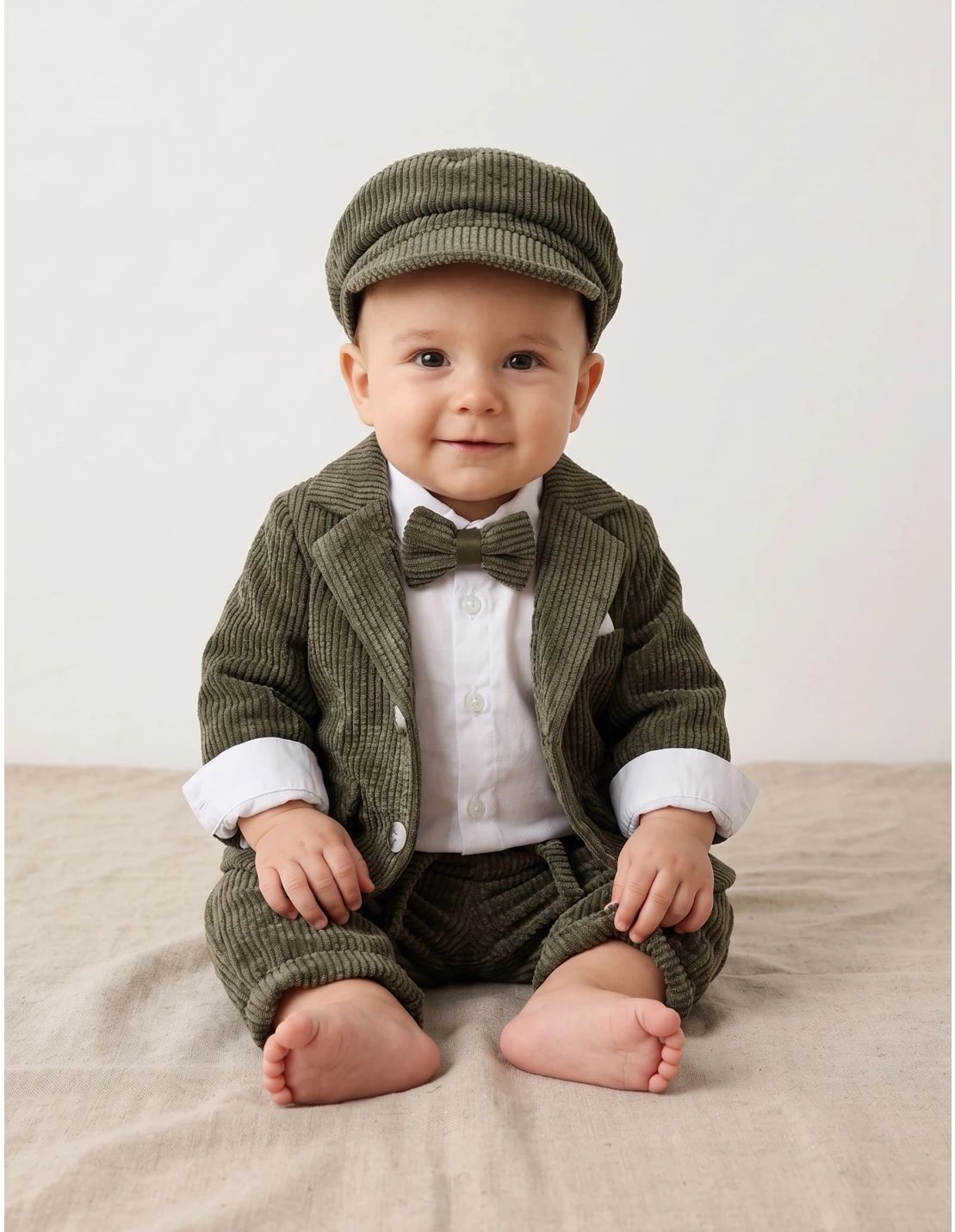 Costumas elegant Simon, cu verde