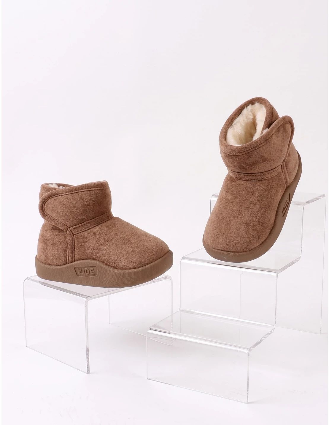 Ghete stil UGG imblanite fetite Clibee, maro