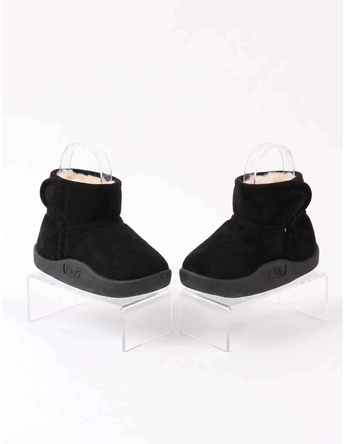 Ghete stil UGG imblanite fetite Clibee, negru
