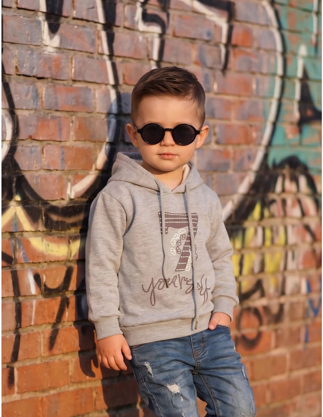 Hanorac gri kids, baby FDY