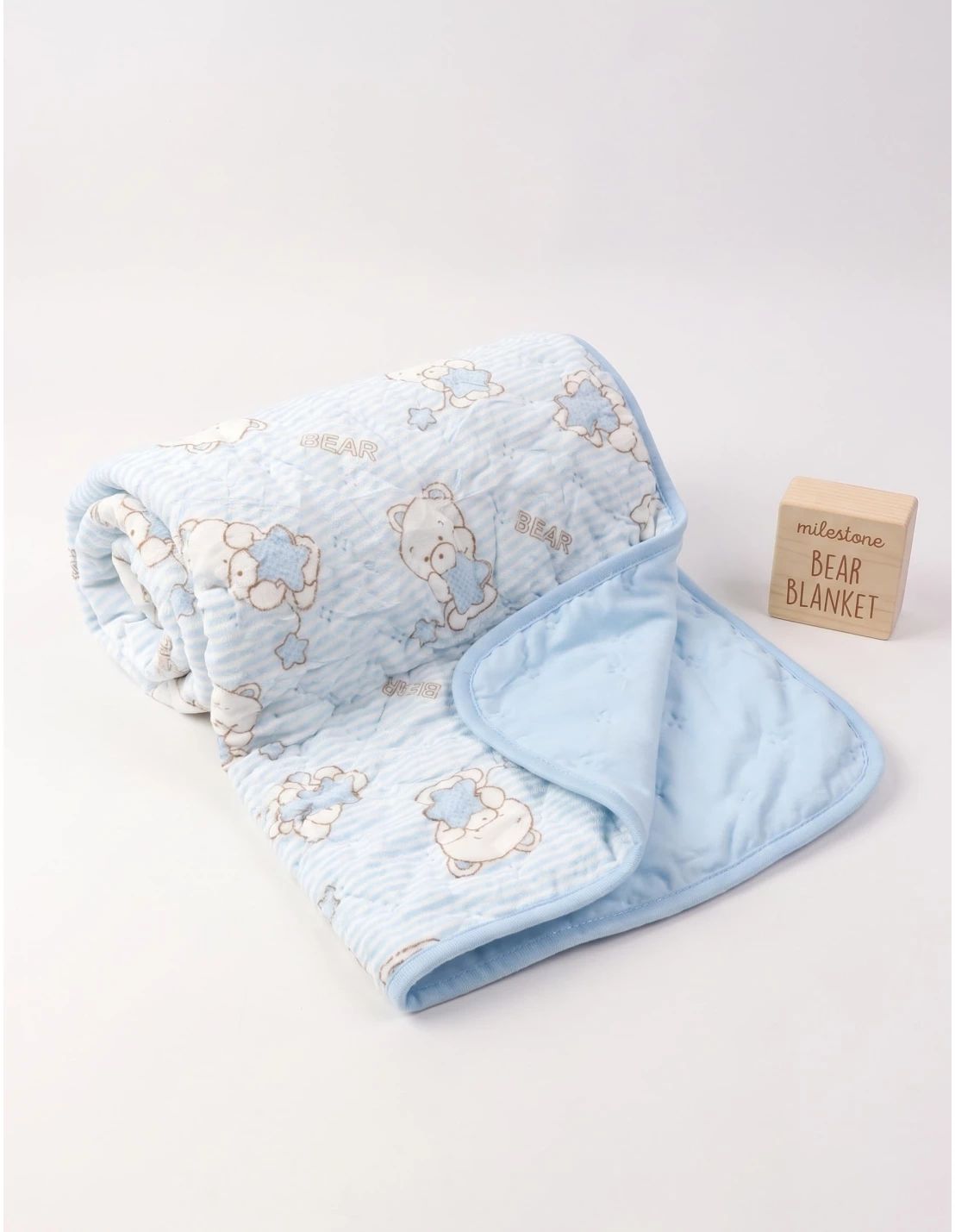 Patura groasa Minky dubla Star Bear, blue
