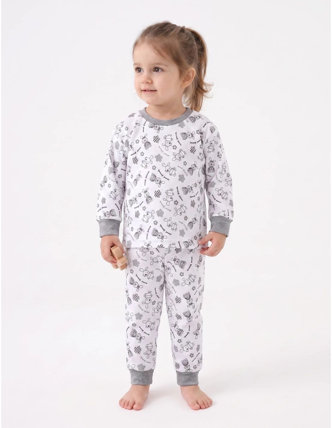 Pijama bbc ML Romania iepurasi gri