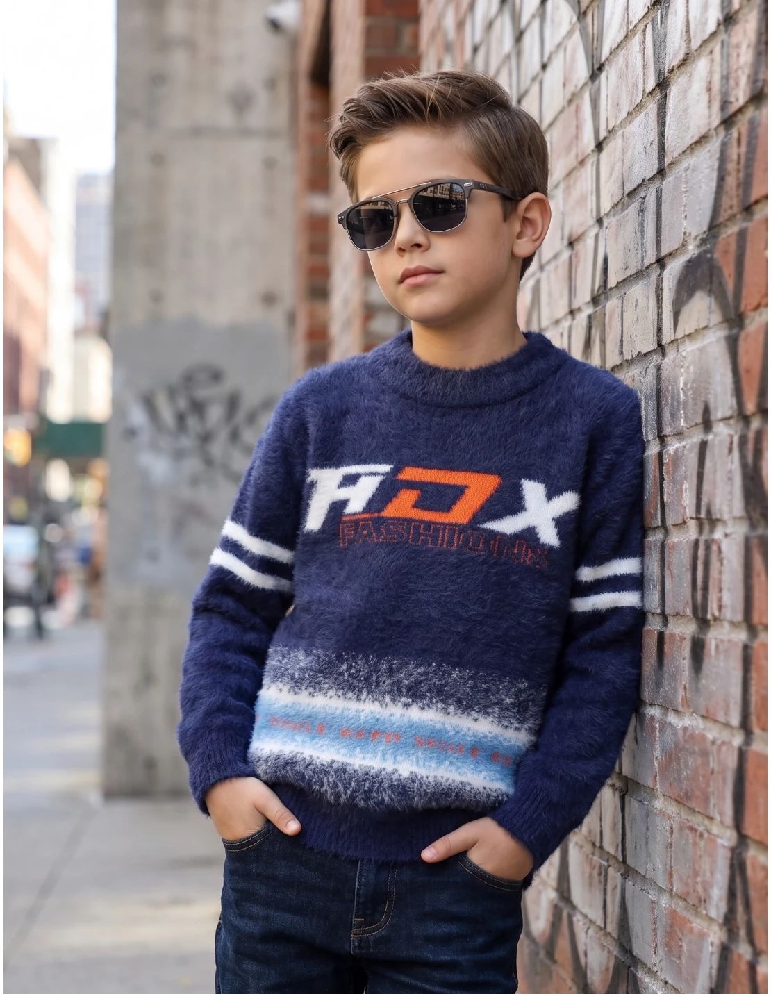 Pulover Mohair, ADX Fashion, bleumarin