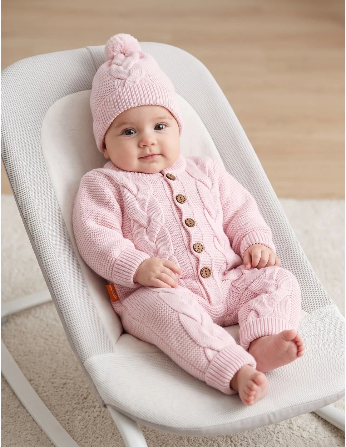 Salopeta cu fes, Crosetel Baby Kid, roz