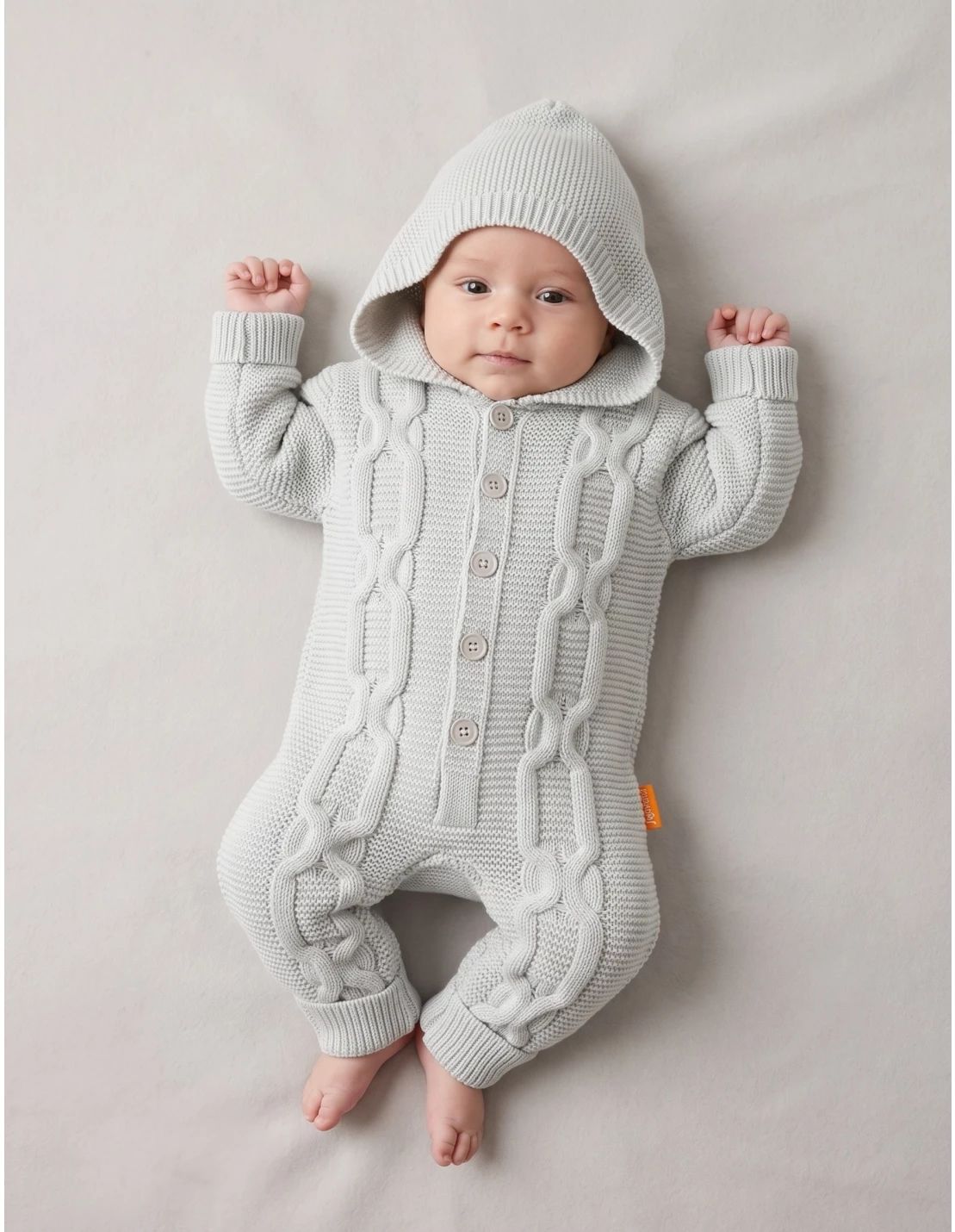 Salopeta cu gluga, Croset Kids, gri