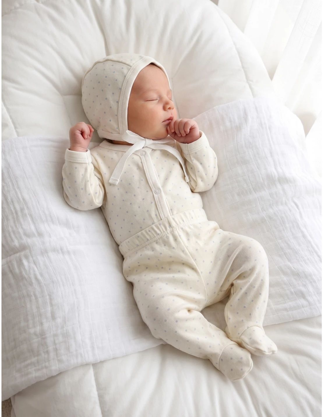 Set greieras by BBY crem cu buline blue