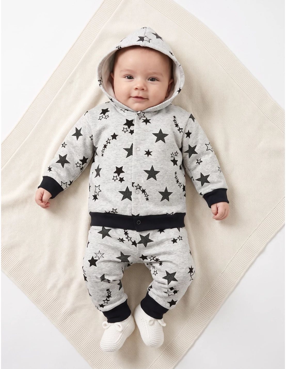 Trening bebe All Star model cu gluga gri