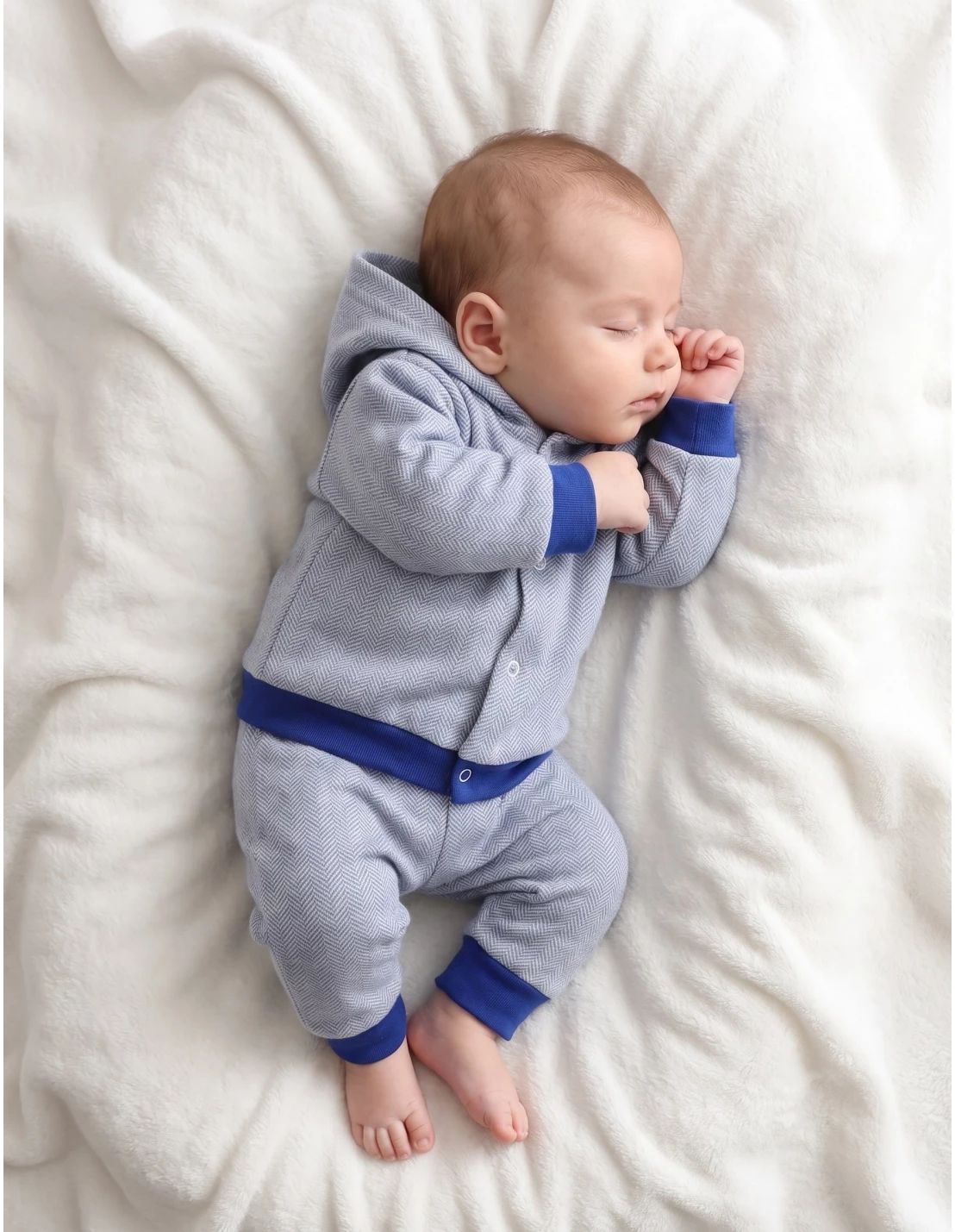 Trening bebe Iluzion model cu gluga, albastru