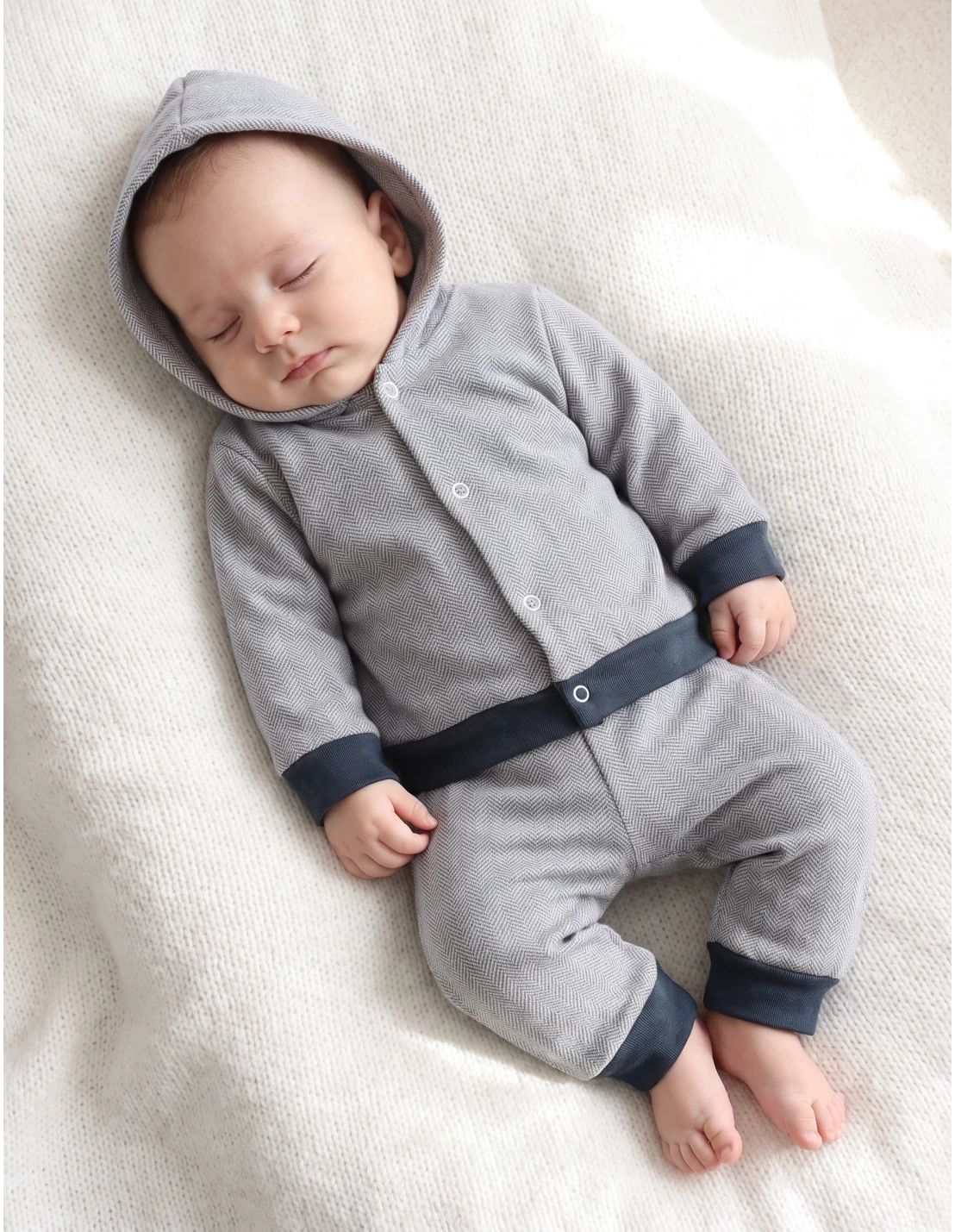 Trening bebe Iluzion model cu gluga, gri-bleumarin