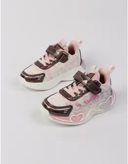 Adidasi Clibee cu luminite Raisa, roz-gri