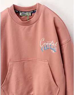 Bluza Coastal VIBES, roz prafuit