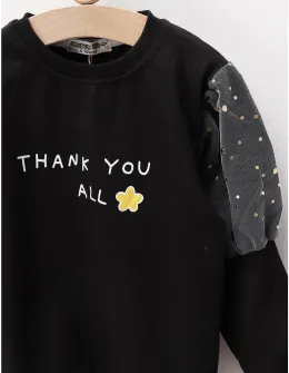 Bluza Thank You All, negru