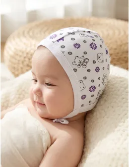 Caciulita stil tichie imprimeuri baby urs alb-mov