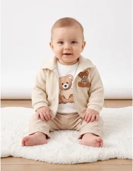 Compleu Chill Bear, crem