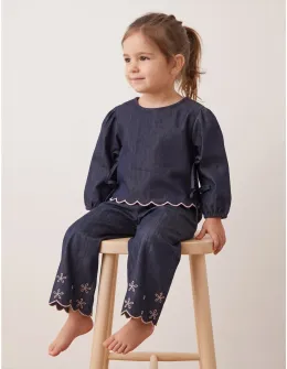 Compleu Crop Style, albastru-roz
