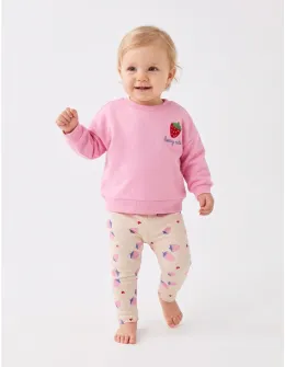 Compleu cu bluza si colanti Strawberry, roz
